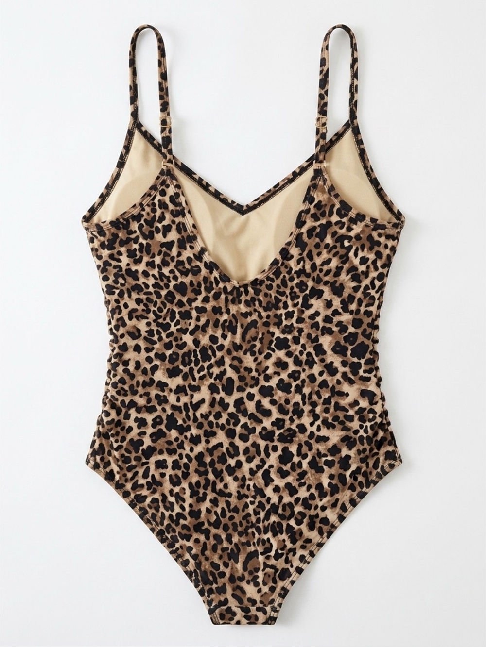 Aqua Green Leopard Print One-Piece Swimsuit in Brown and Black - Picture 3 of 8
